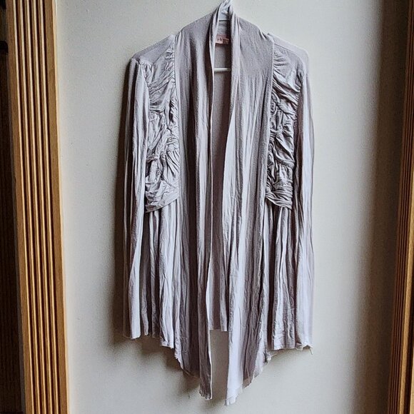 Philosophy Light Gray Open Jersey Cardigan Size Small - Picture 6 of 14